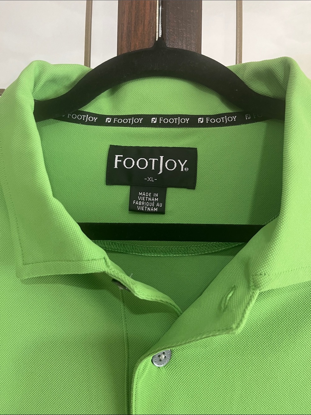 FootJoy Men's Bright Lime Green Polo Shirt XL - Picture 2 of 7
